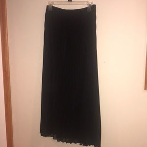 Long Black Pleated Skirt